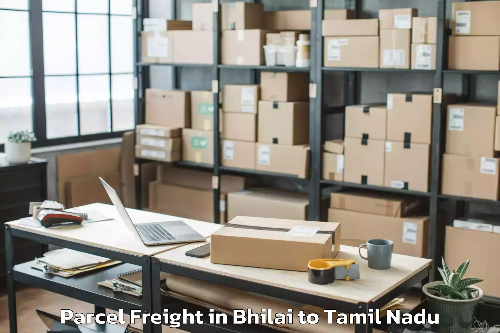 Top Bhilai to Valangaiman Parcel Freight Available